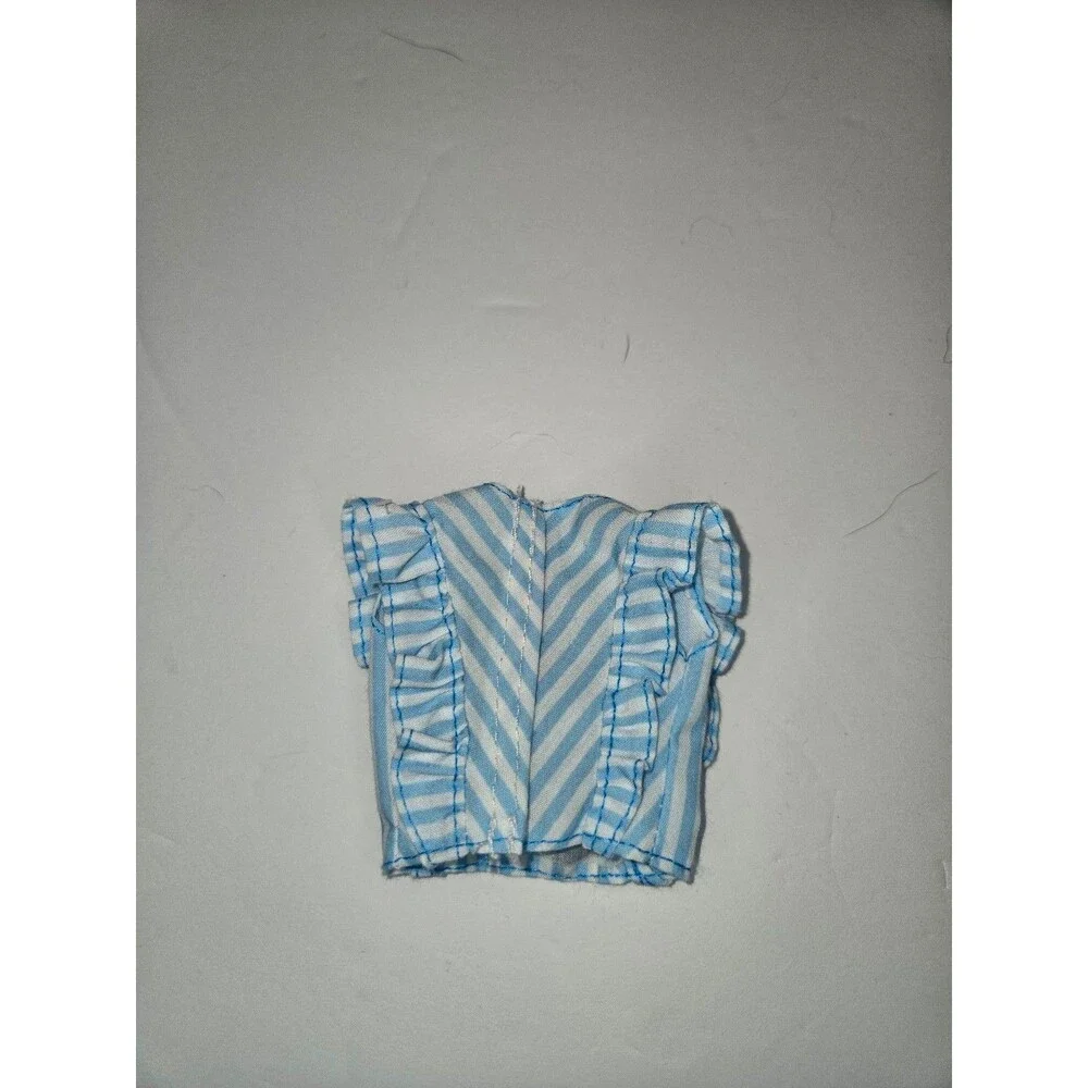 Barbie Doll Sanrio Shirt Blue and White Striped Keroppi Ruffles